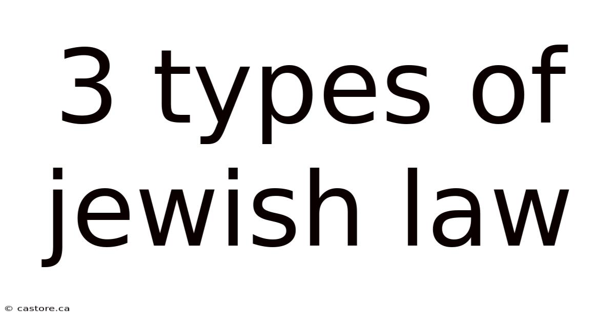 3 Types Of Jewish Law