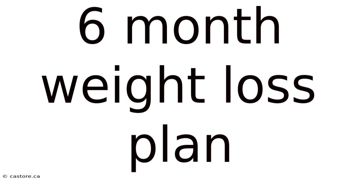 6 Month Weight Loss Plan