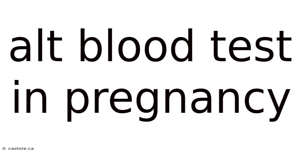 Alt Blood Test In Pregnancy