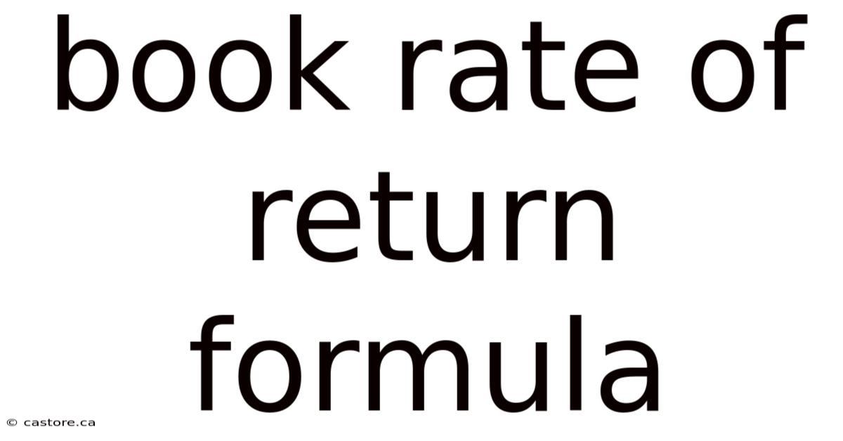 Book Rate Of Return Formula