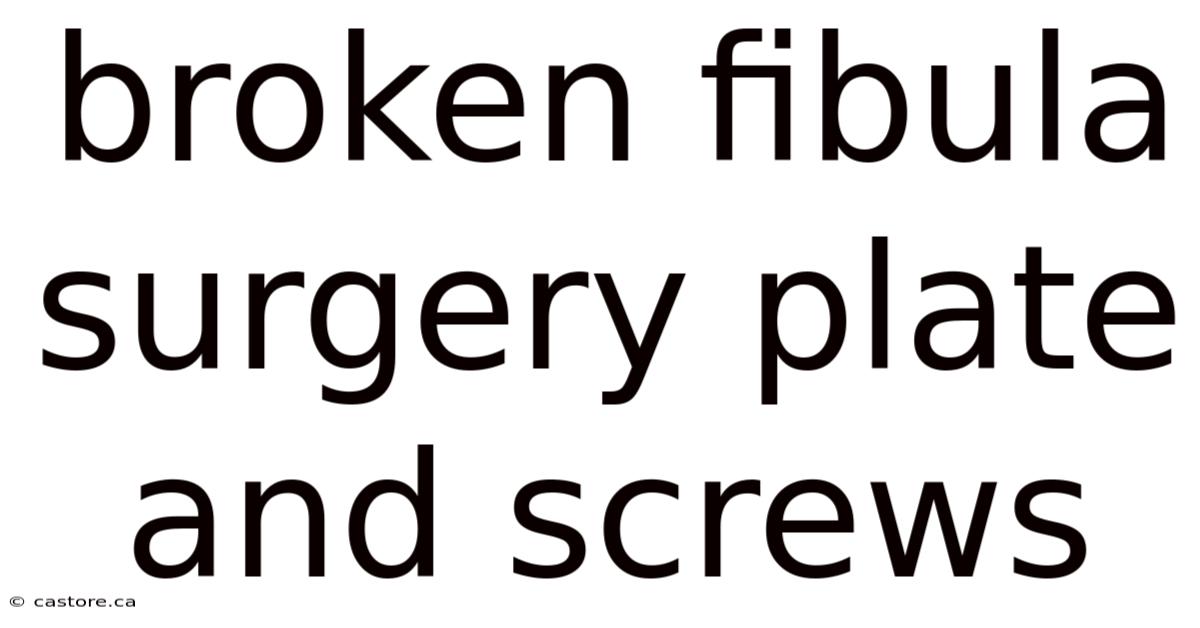 Broken Fibula Surgery Plate And Screws