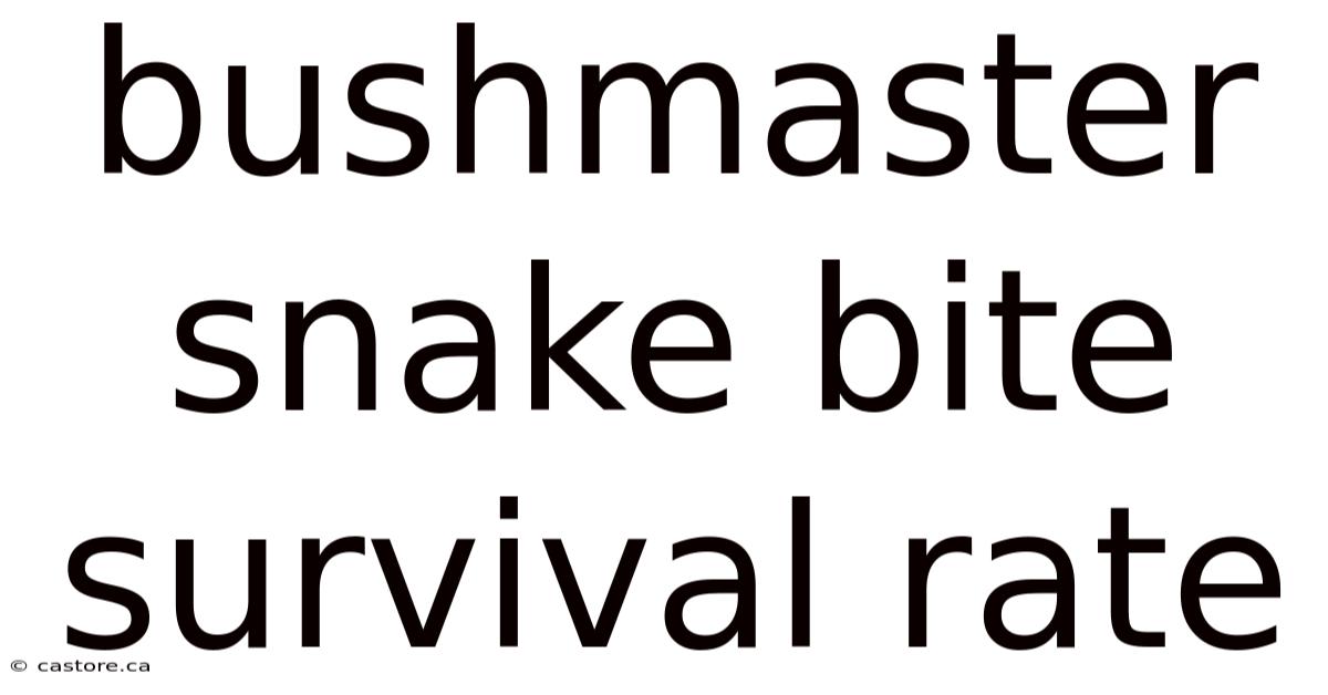 Bushmaster Snake Bite Survival Rate