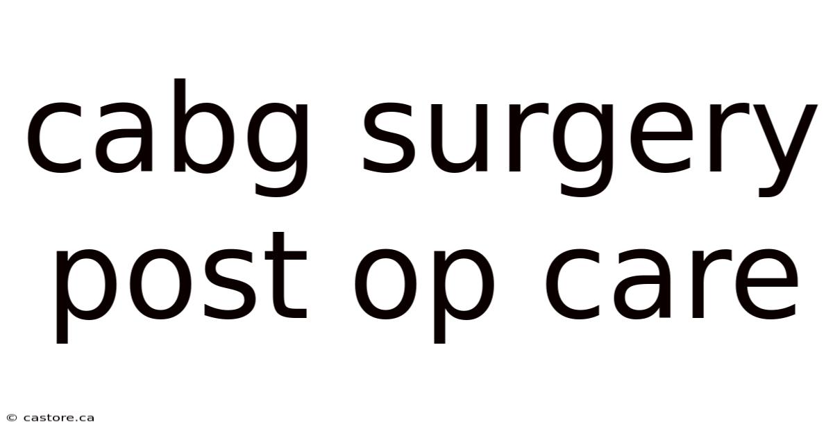 Cabg Surgery Post Op Care