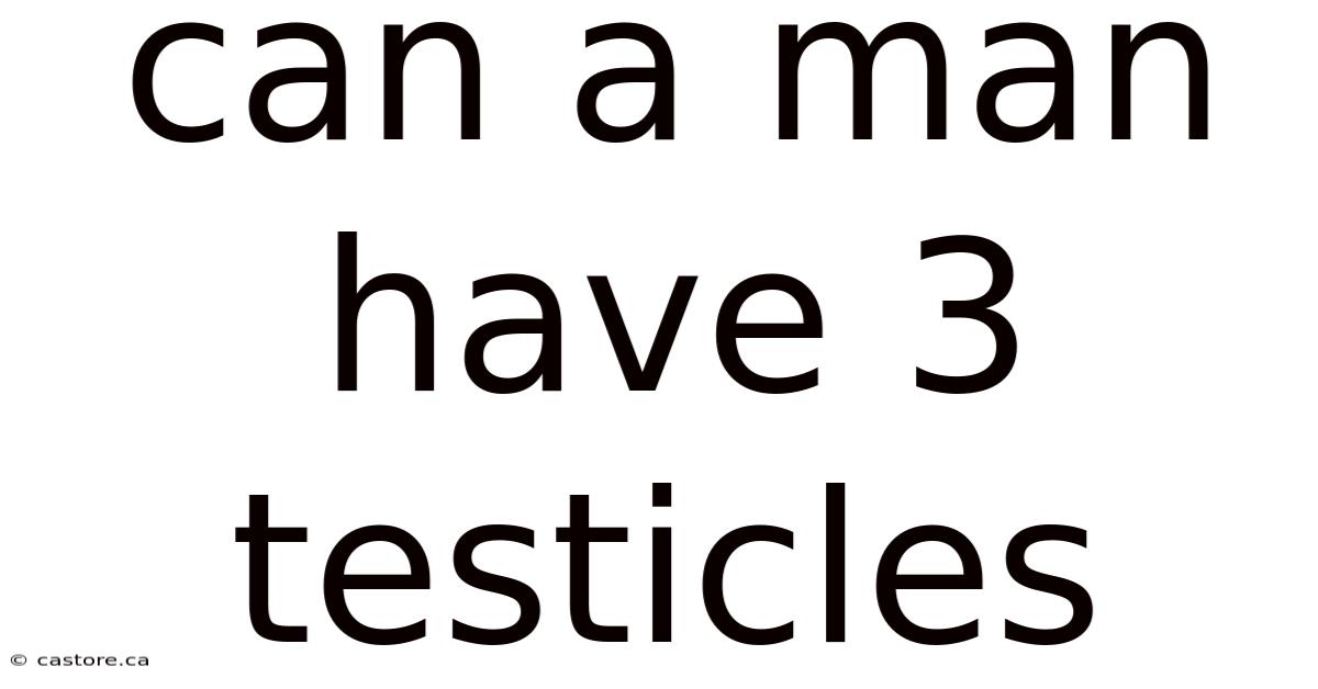 Can A Man Have 3 Testicles
