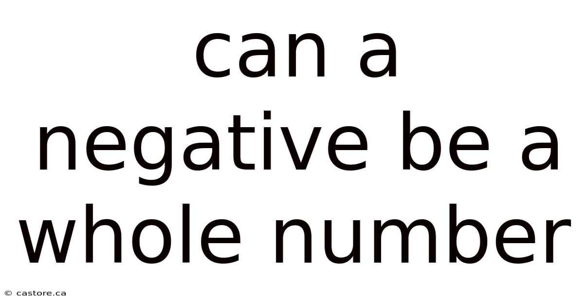 Can A Negative Be A Whole Number