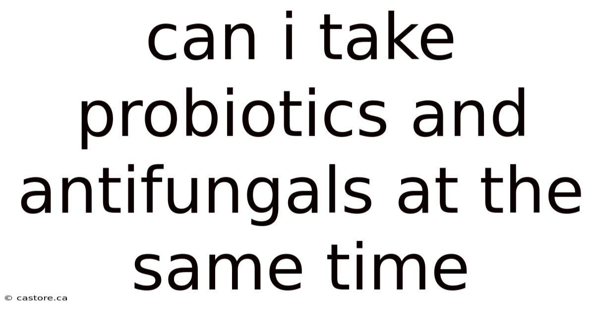 Can I Take Probiotics And Antifungals At The Same Time