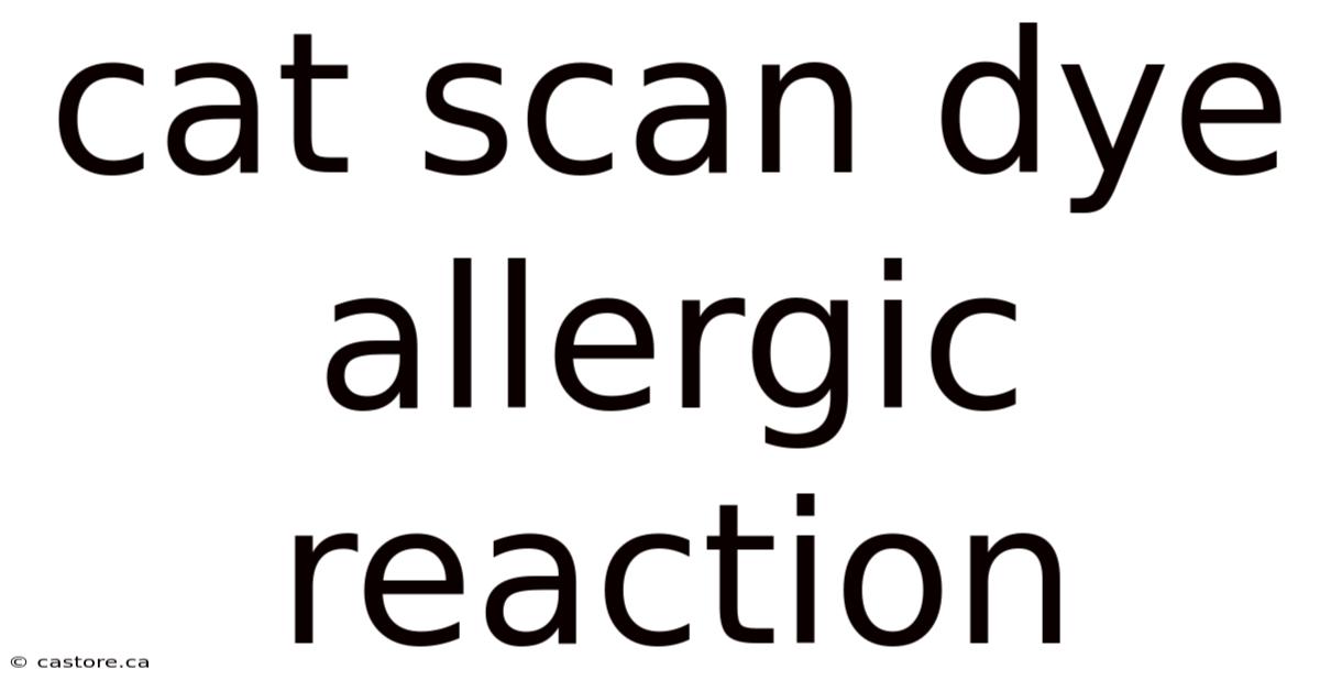Cat Scan Dye Allergic Reaction
