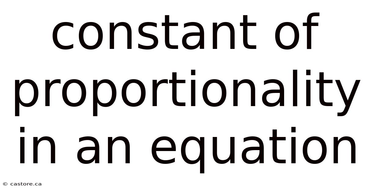 Constant Of Proportionality In An Equation