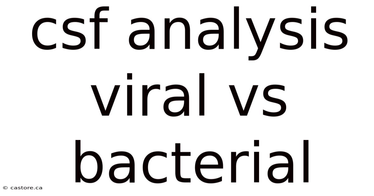 Csf Analysis Viral Vs Bacterial