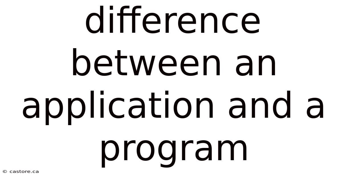 Difference Between An Application And A Program
