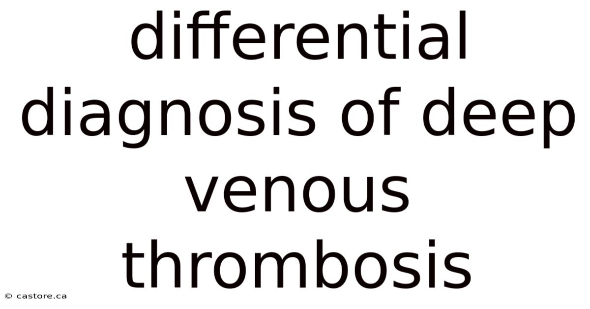 Differential Diagnosis Of Deep Venous Thrombosis