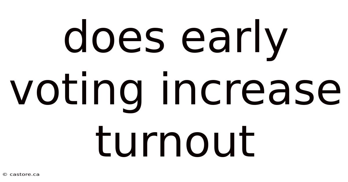 Does Early Voting Increase Turnout