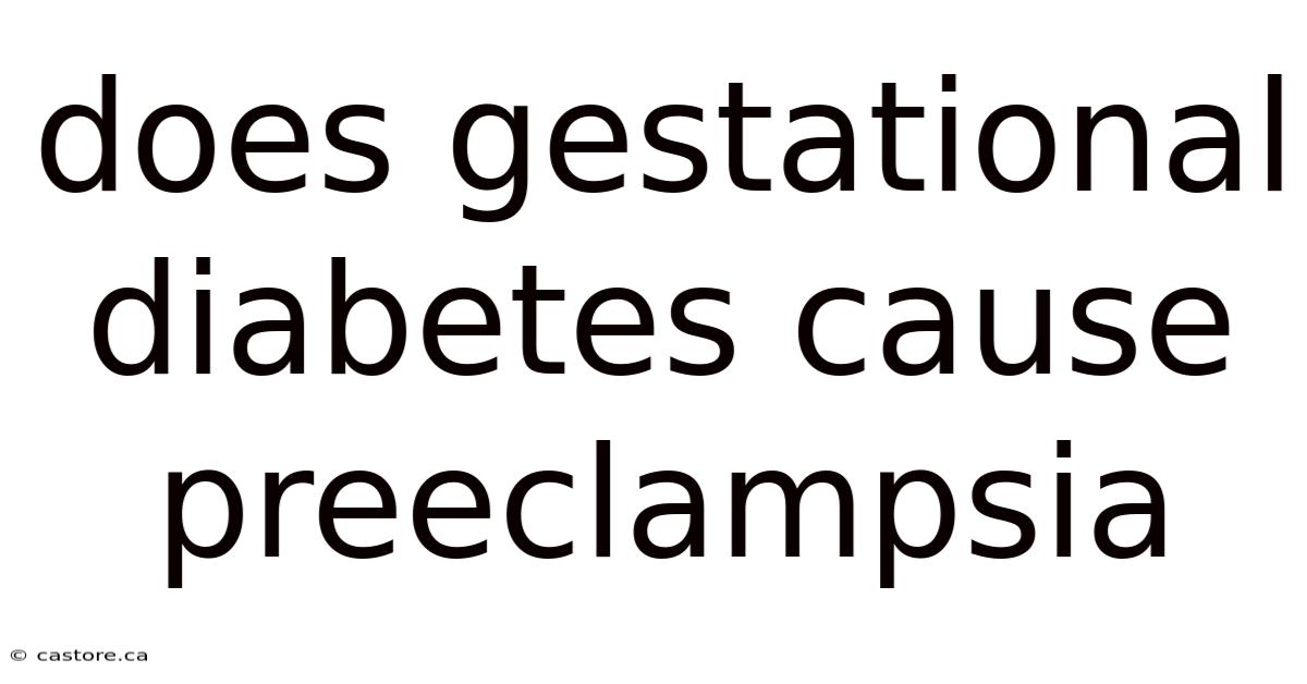 Does Gestational Diabetes Cause Preeclampsia