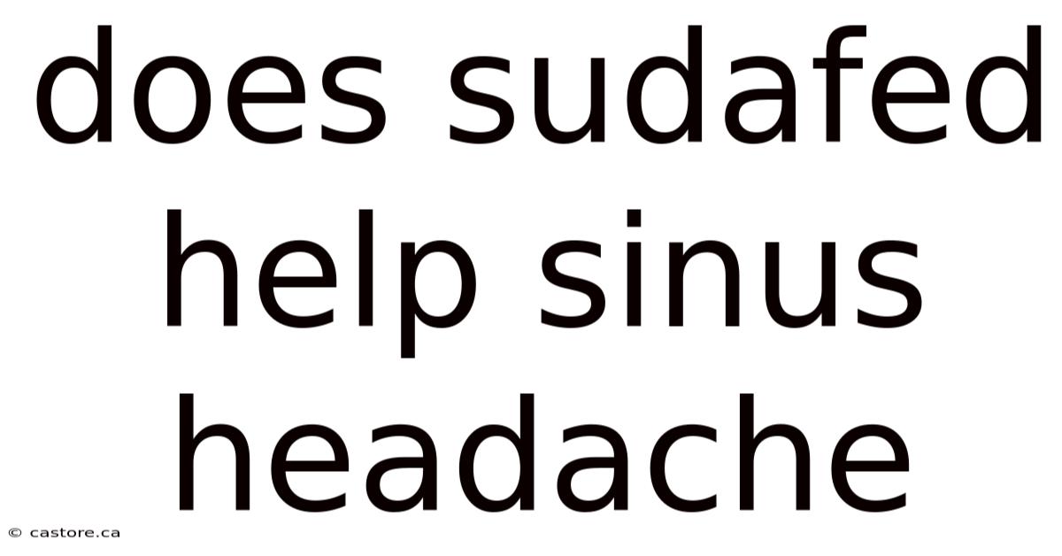 Does Sudafed Help Sinus Headache