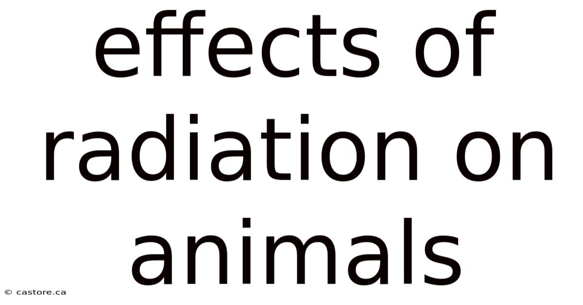 Effects Of Radiation On Animals
