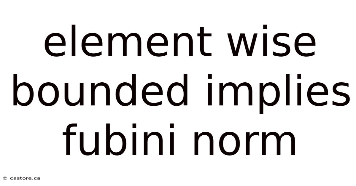 Element Wise Bounded Implies Fubini Norm