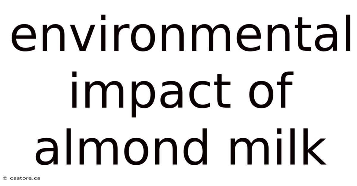 Environmental Impact Of Almond Milk