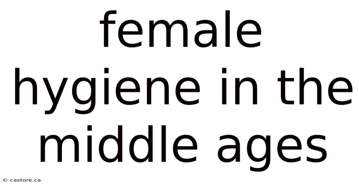 Female Hygiene In The Middle Ages
