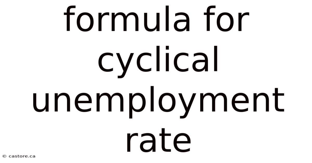 Formula For Cyclical Unemployment Rate