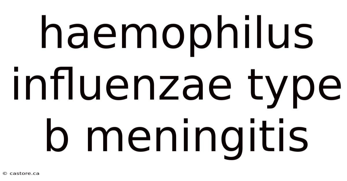 Haemophilus Influenzae Type B Meningitis