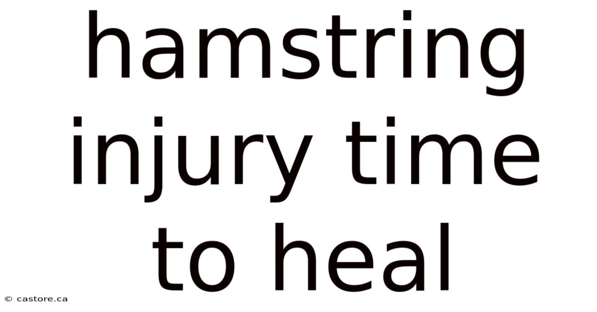 Hamstring Injury Time To Heal