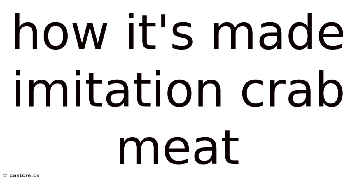 How It's Made Imitation Crab Meat