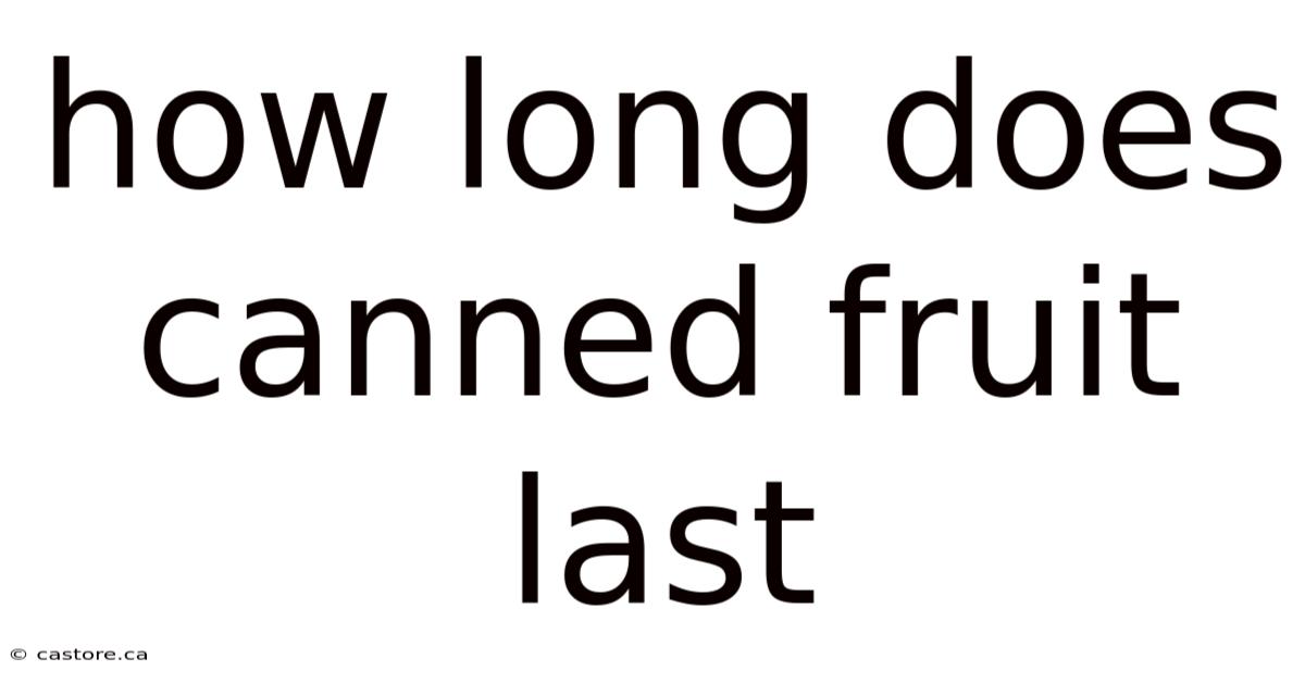 How Long Does Canned Fruit Last