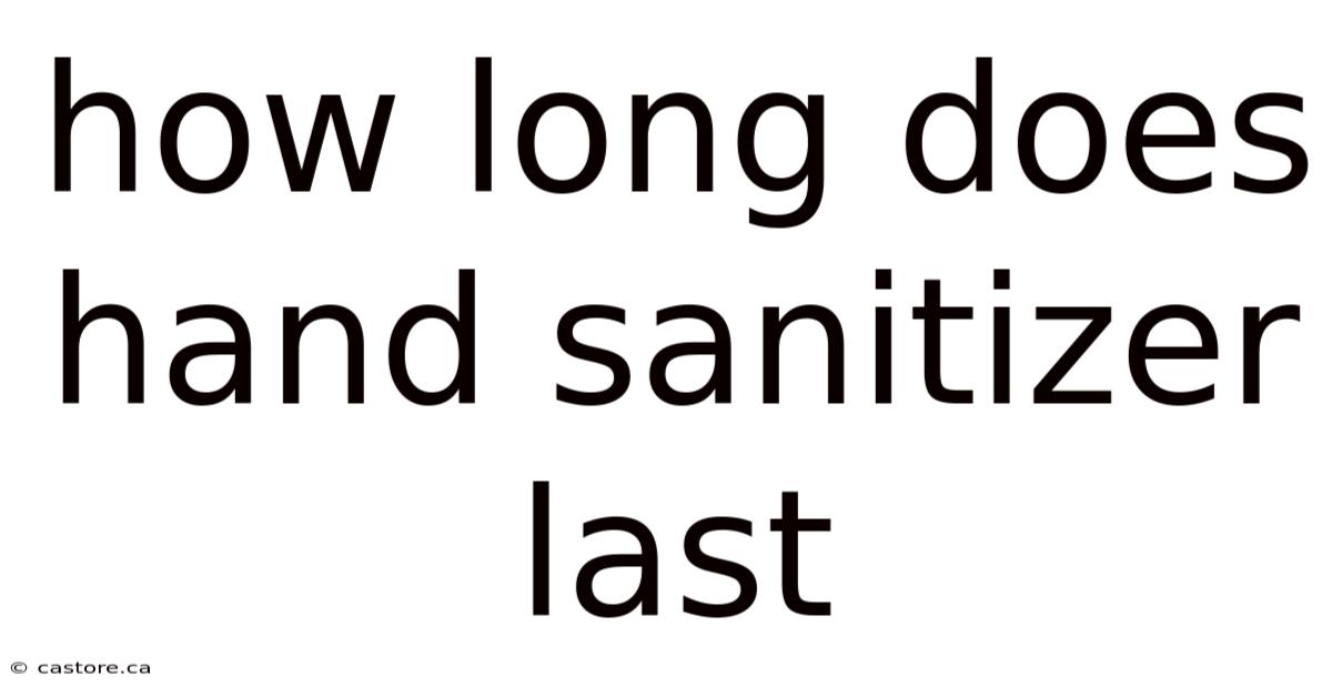How Long Does Hand Sanitizer Last