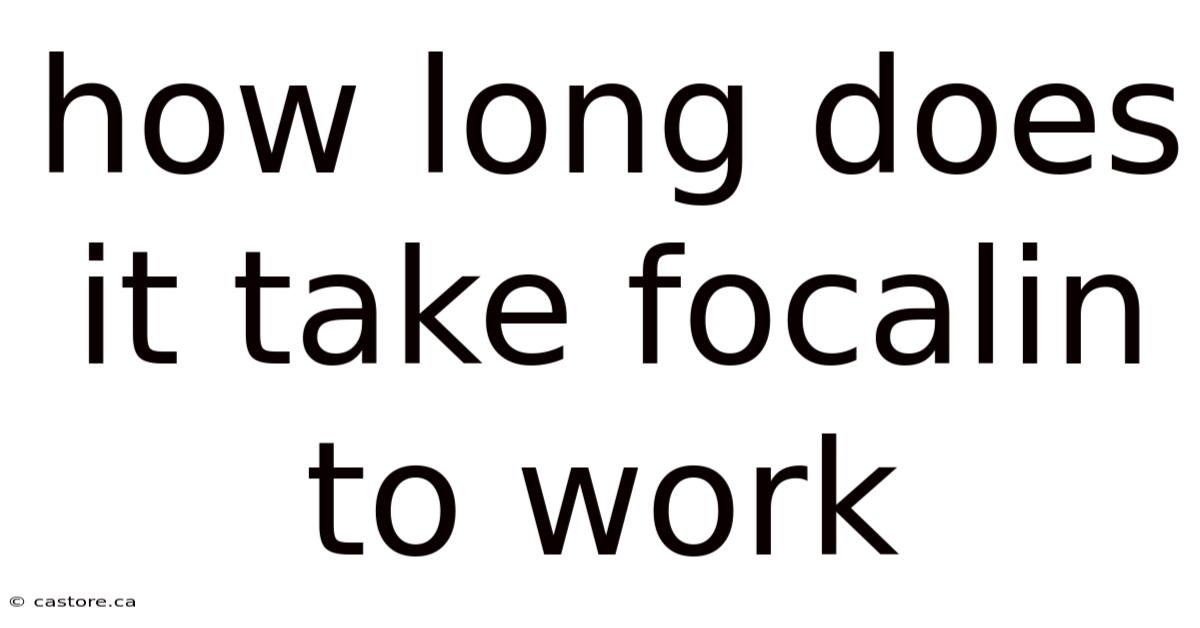 How Long Does It Take Focalin To Work