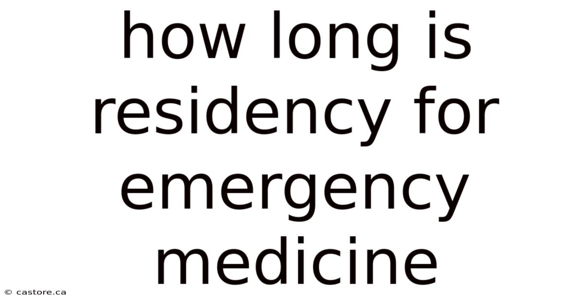 How Long Is Residency For Emergency Medicine