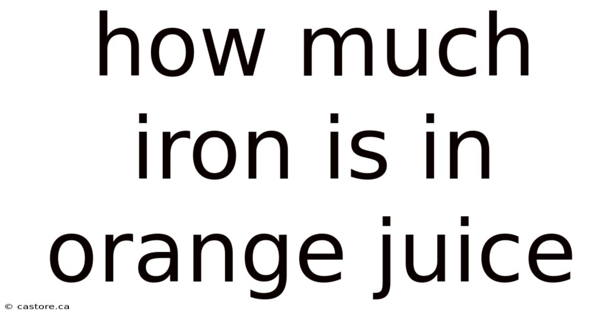 How Much Iron Is In Orange Juice