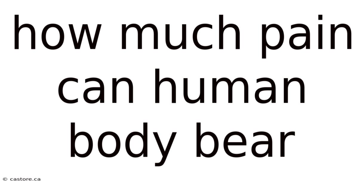 How Much Pain Can Human Body Bear