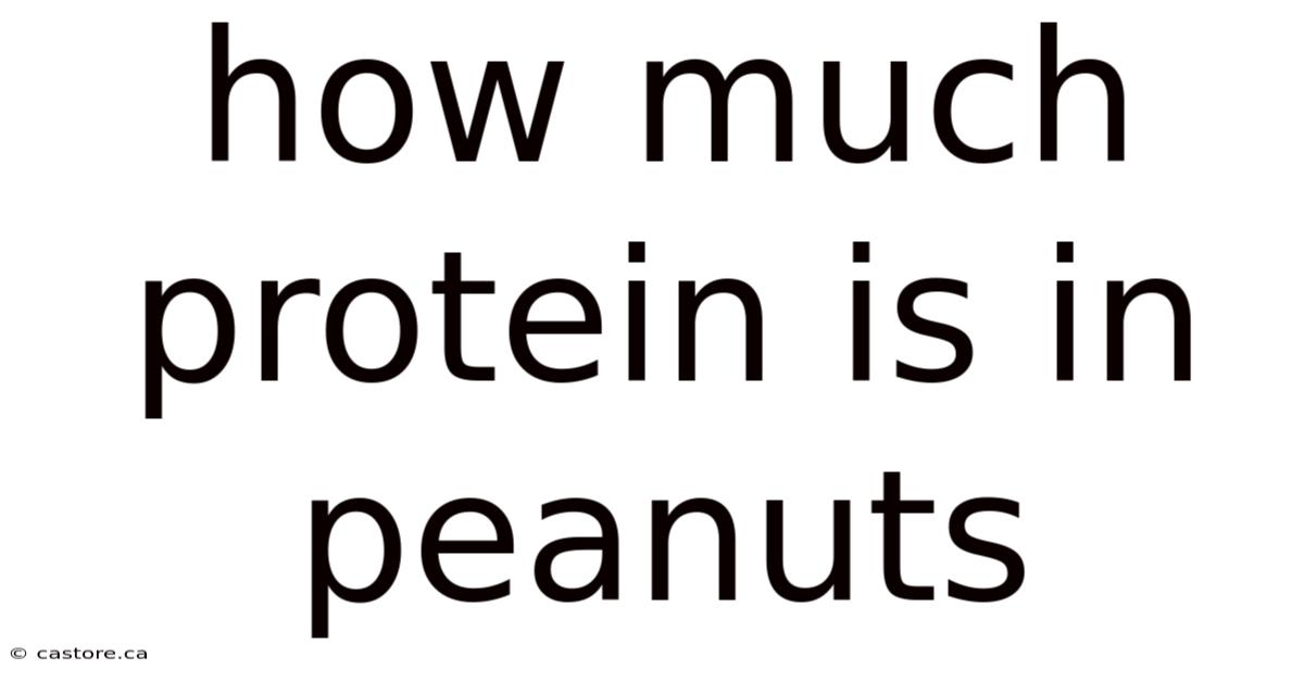 How Much Protein Is In Peanuts