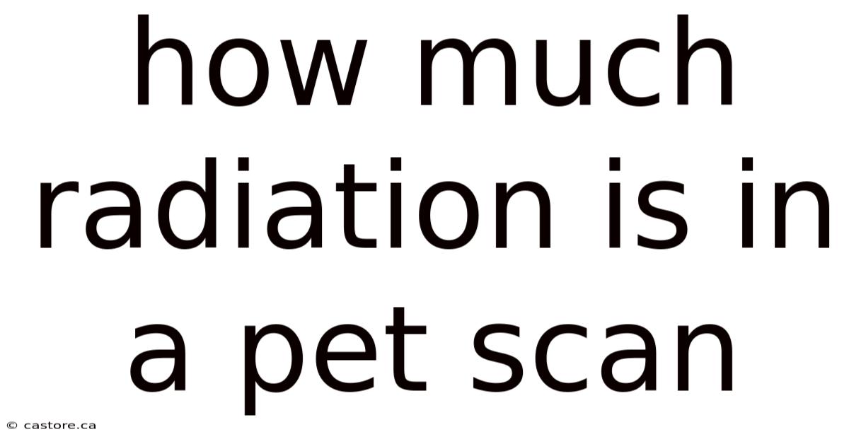 How Much Radiation Is In A Pet Scan