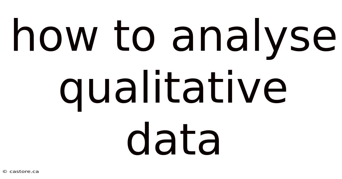 How To Analyse Qualitative Data