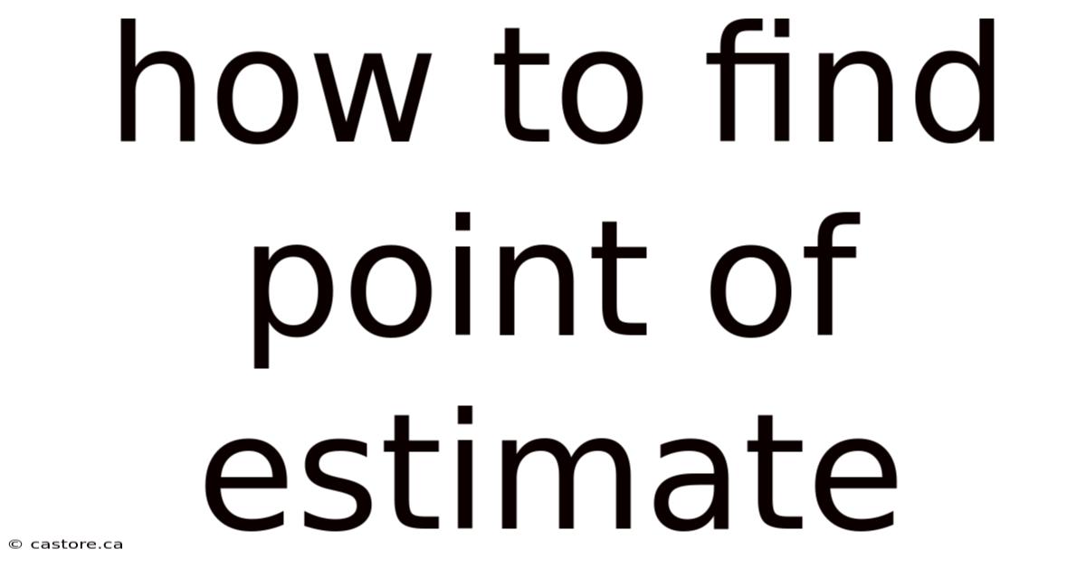 How To Find Point Of Estimate
