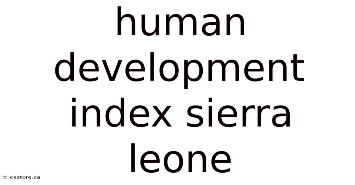 Human Development Index Sierra Leone