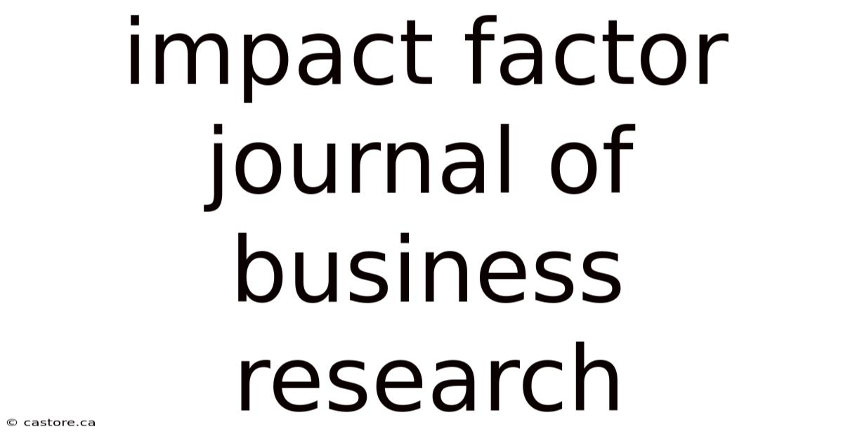 Impact Factor Journal Of Business Research