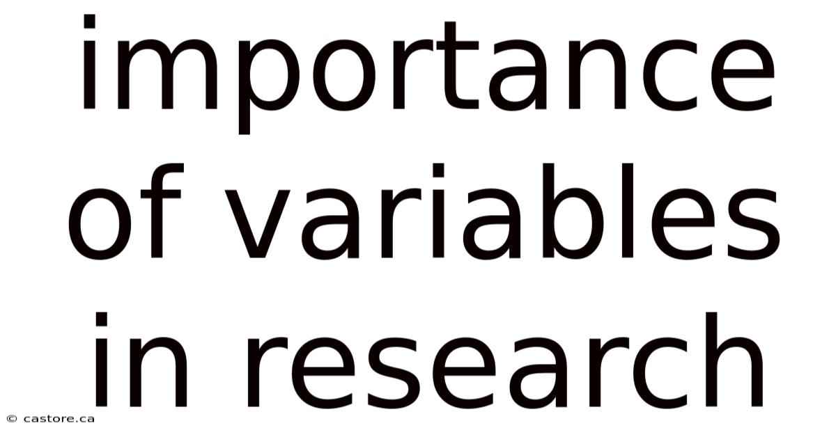 Importance Of Variables In Research