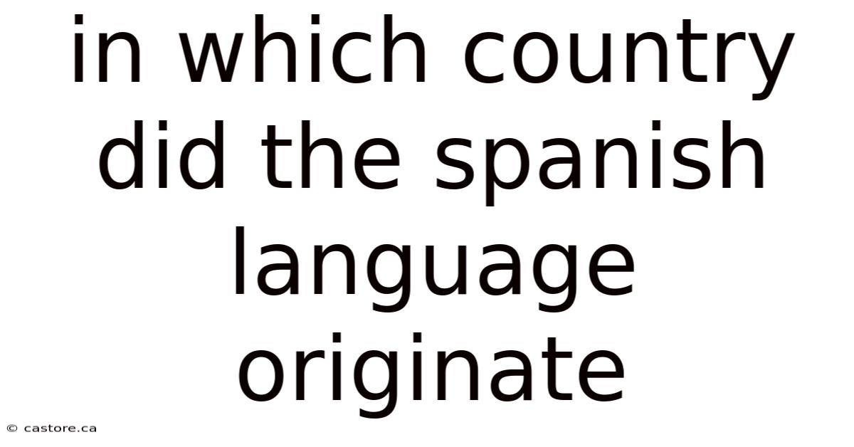 In Which Country Did The Spanish Language Originate