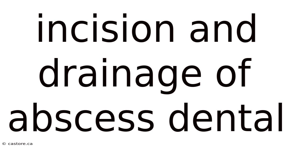 Incision And Drainage Of Abscess Dental