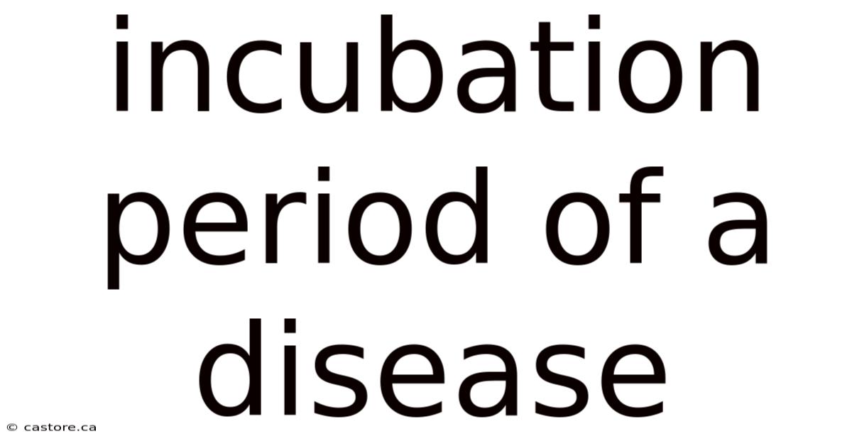Incubation Period Of A Disease
