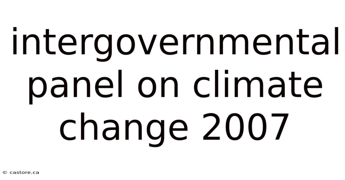 Intergovernmental Panel On Climate Change 2007