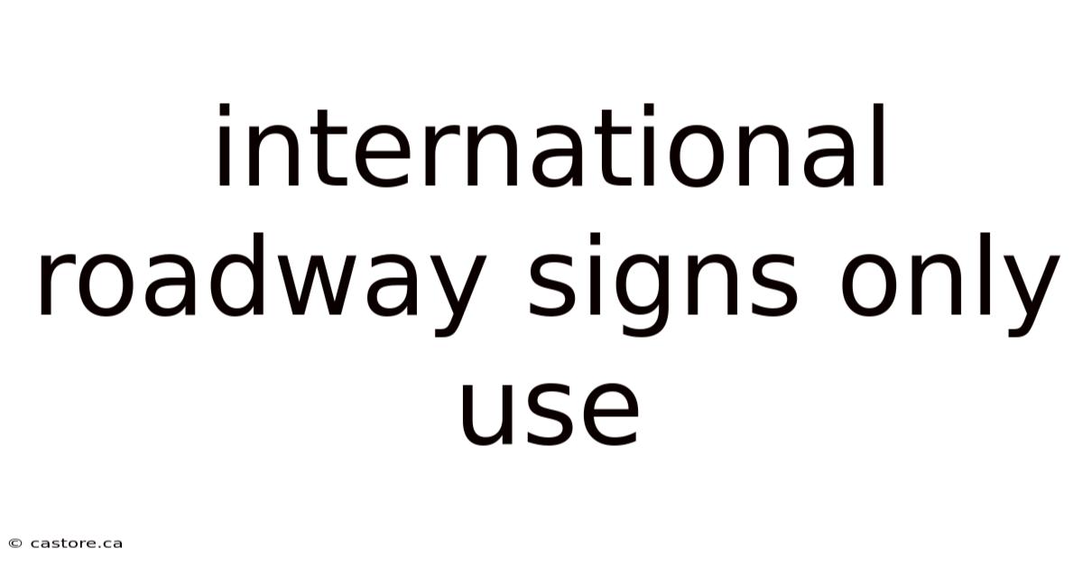 International Roadway Signs Only Use