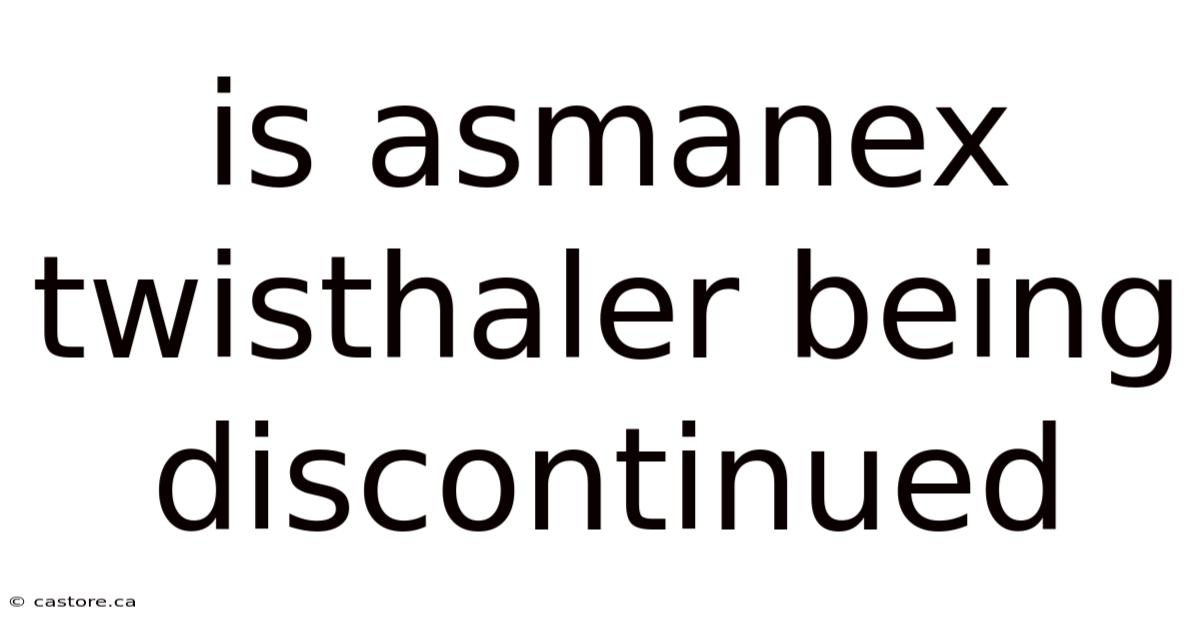 Is Asmanex Twisthaler Being Discontinued