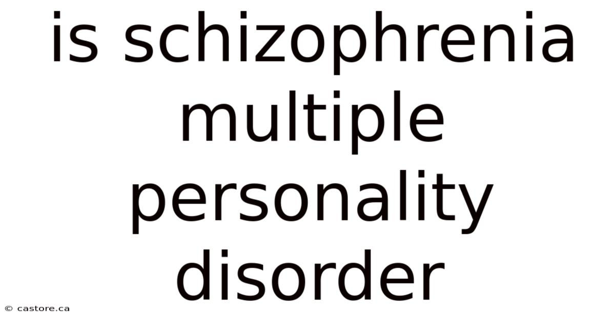 Is Schizophrenia Multiple Personality Disorder