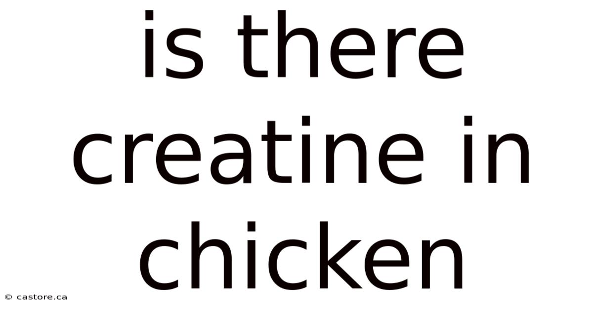 Is There Creatine In Chicken