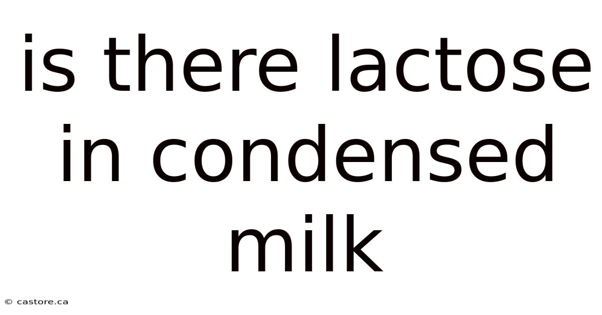 Is There Lactose In Condensed Milk