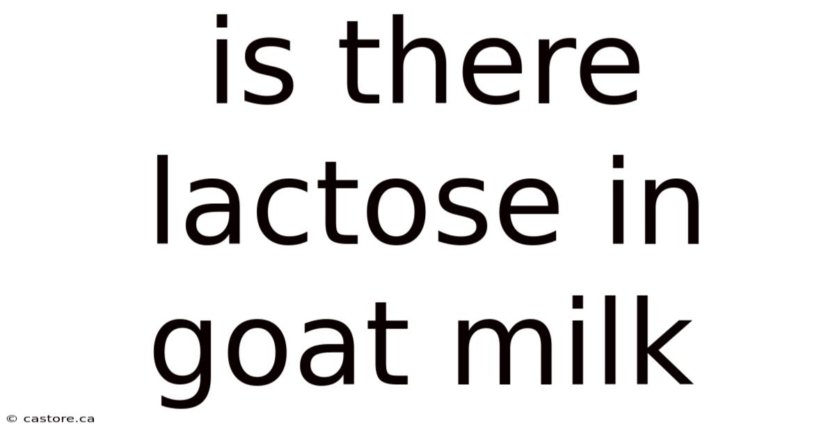 Is There Lactose In Goat Milk