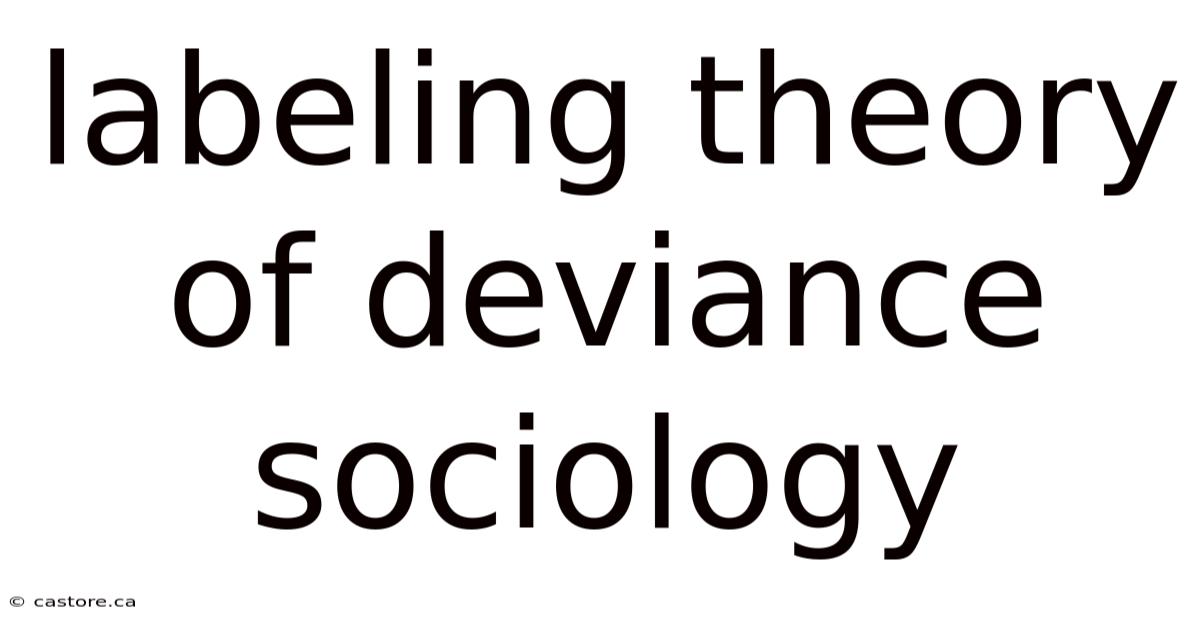Labeling Theory Of Deviance Sociology